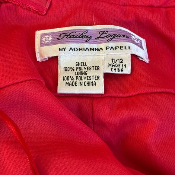 Adrianna Papell Hailey Logan Red Formal Gown Size 11/12 Rhinestone Prom y2k - Picture 11 of 12